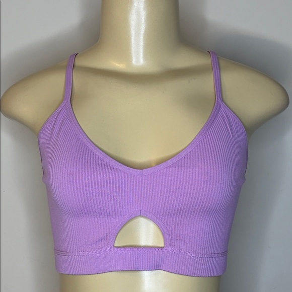Colsie Lavender Ribbed Bralette Size L - Picture 2 of 6